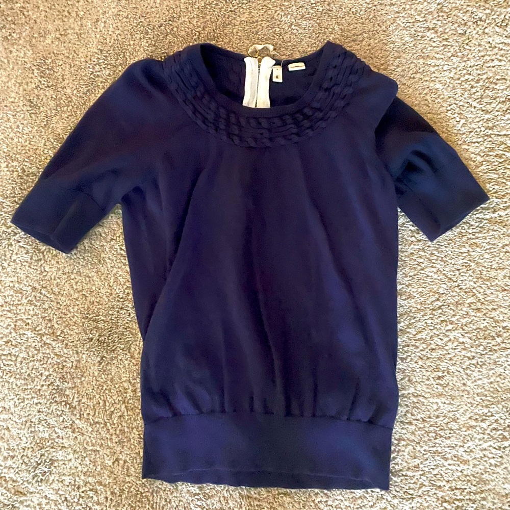 MOTH Blue Short Sleeve Sweater